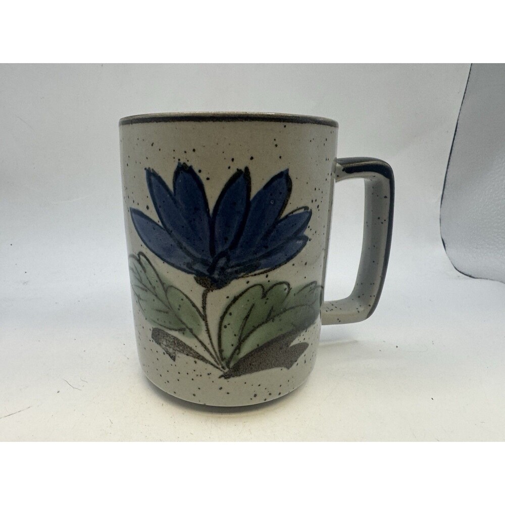 Otagiri Japan Blue Flowers Speckled Coffee Tea Mug Cup
